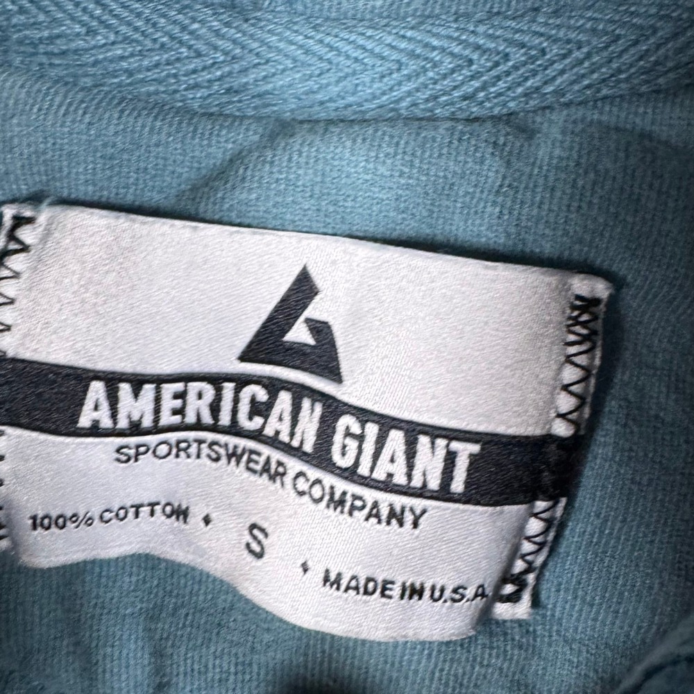 American Giant Classic Full Zip Hoodie Mens Small Teal Blue Made in USA Cotton - Picture 3 of 10